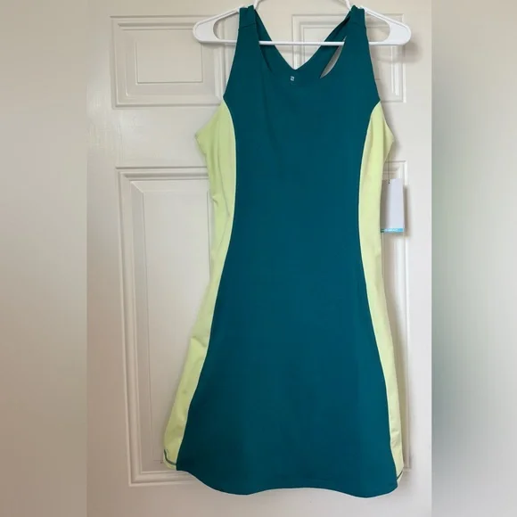 ZELOS Teal and Light Yellow Dress - Picture 2 of 6